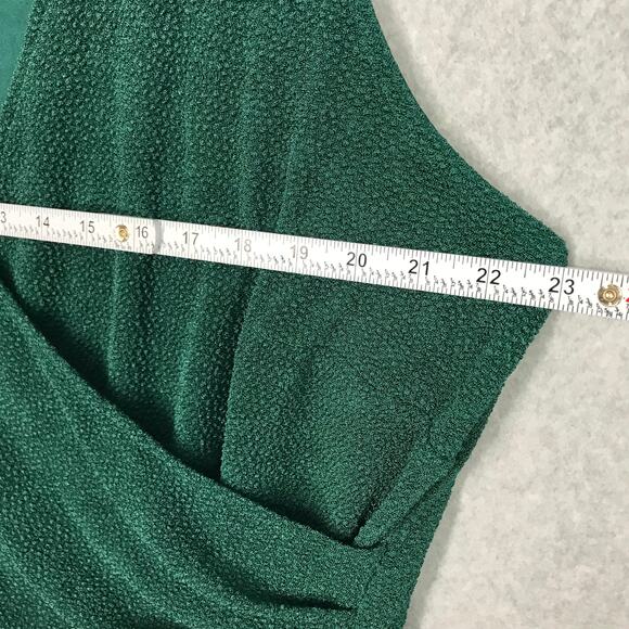 General Good Dress 2X Wrap Ruffle Textured Slinky Liquid Career Stretch Kelly - Picture 11 of 13